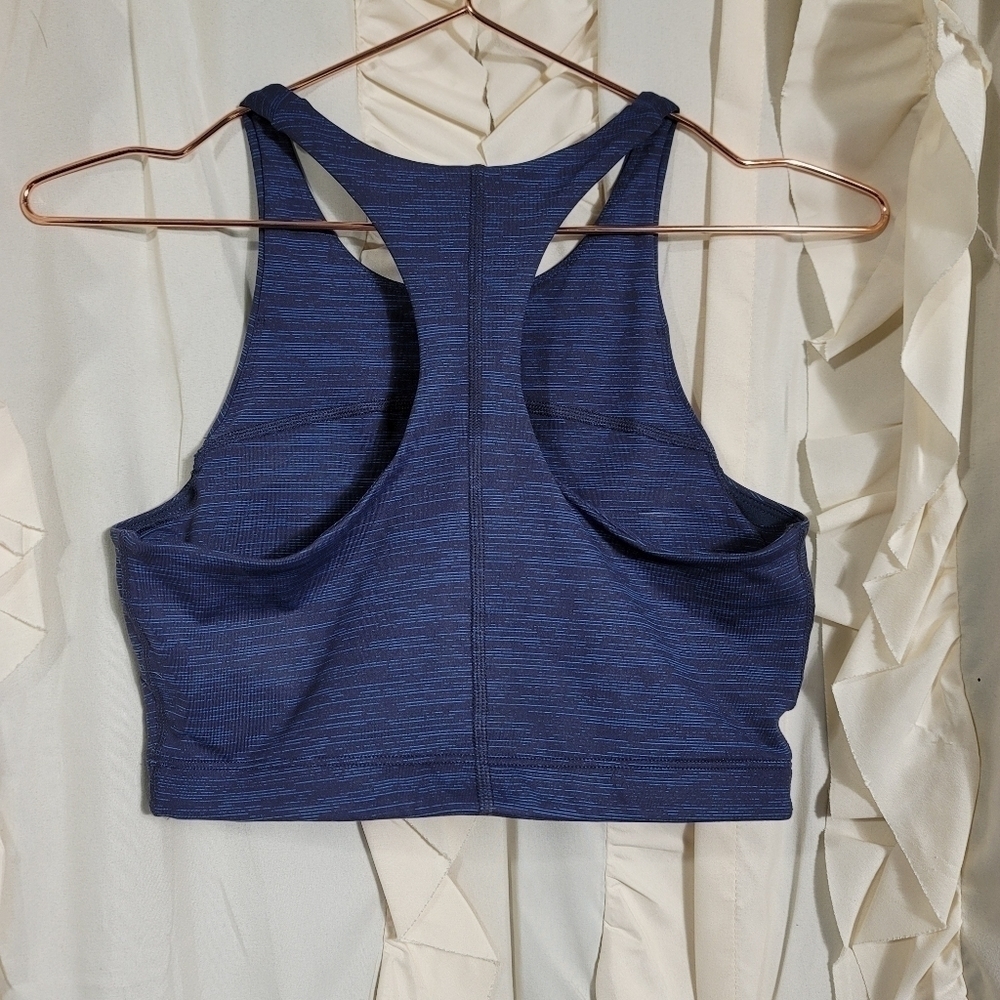 Outdoor Voices Move Free Crop Top Heathered Blue Sports Bra Small Racerback - Picture 6 of 7